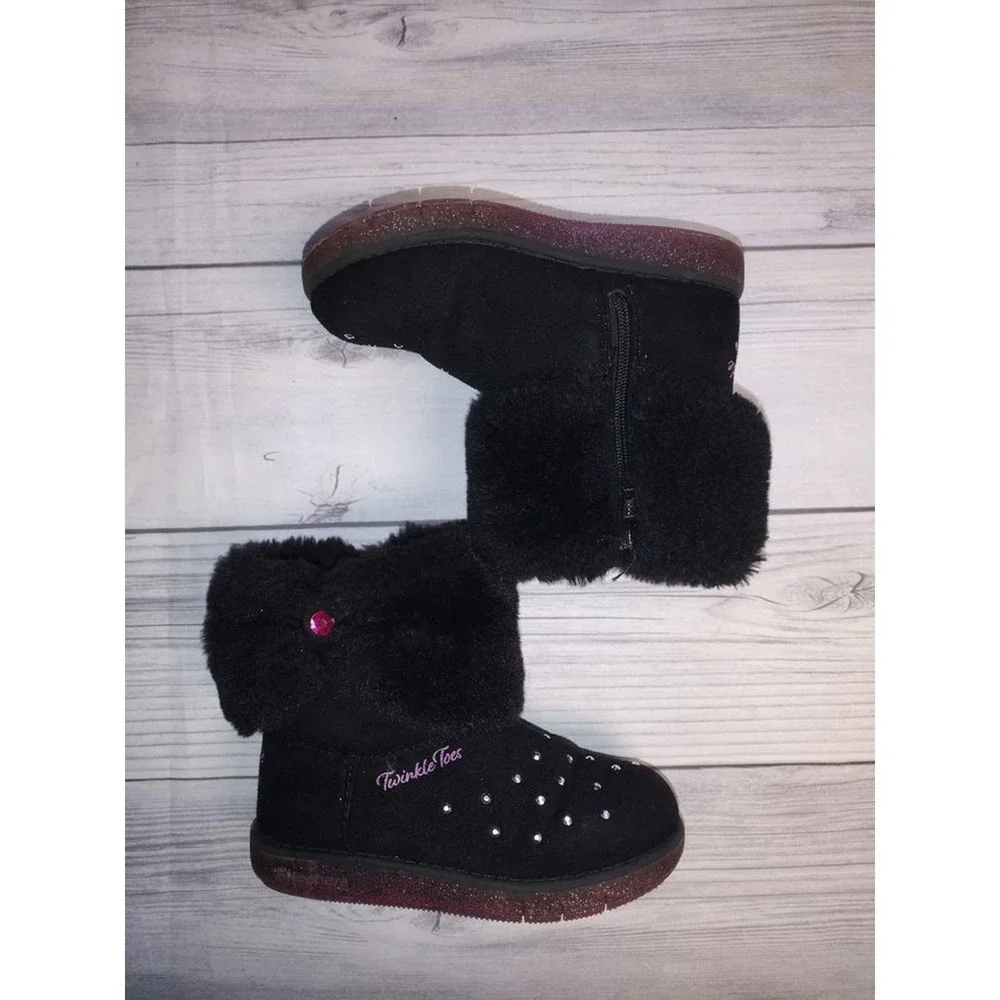 Girls black twinkle toes boots‎ size 9